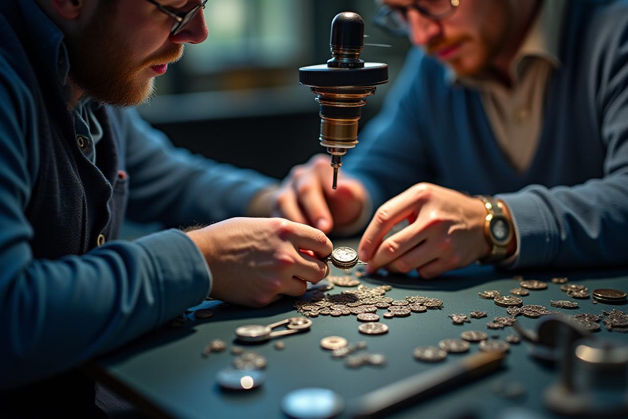 熟練の職人による時計組み立て